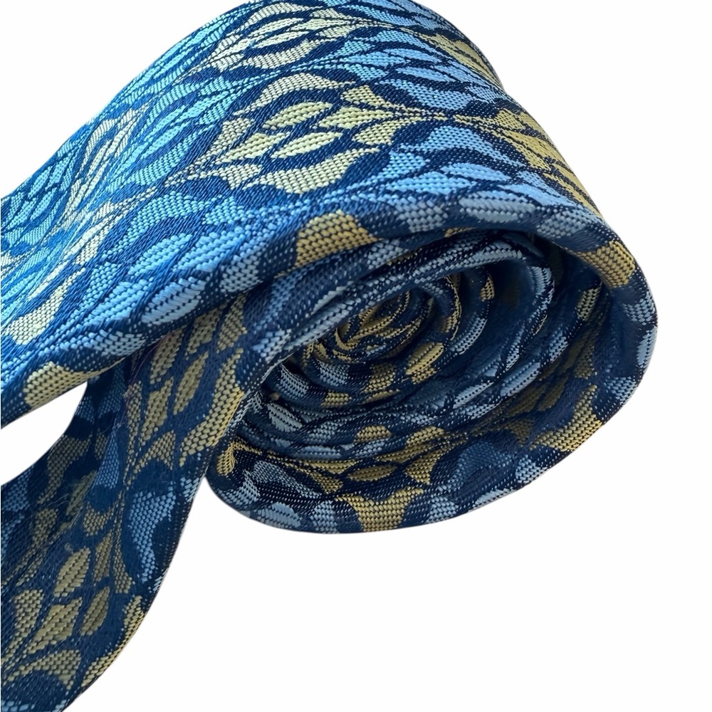 Blue and Gold Patterned Tie